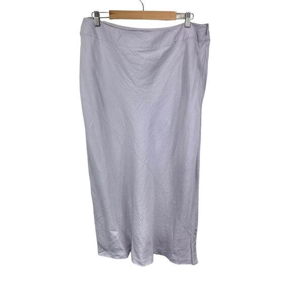VTG Nine and Company Lilac Linen and Rayon Slip Midi Skirt, Size 16W - Picture 3 of 9